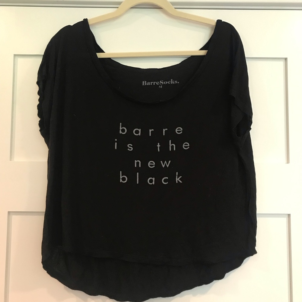 “barre is the new black ” work out crop top